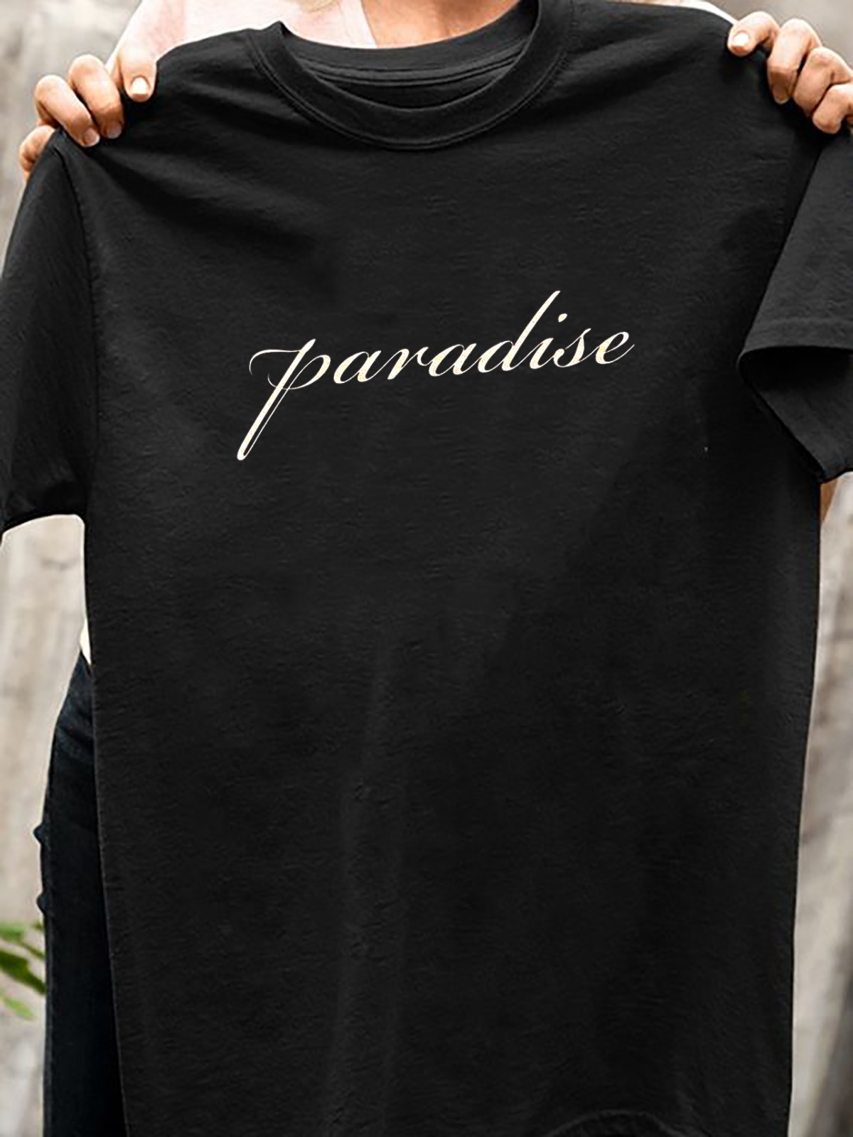 T-shirt noir imprimé Paradise